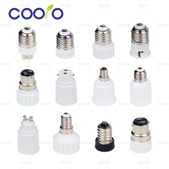 Coolo Lampenfassung Adapter E27 auf E14 B22 GU10 Weiß aus Kunststoff - Bild 1
