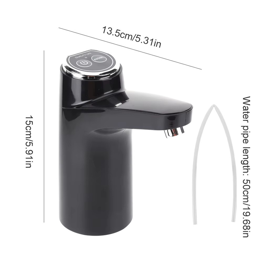 ATUOTIN Elektrische Wasserpumpe in Schwarz, USB wiederaufladbarer tragbarer Wasserspender mit Ein-Schalter-Bedienung für Camping und Wassertanks - Bild 5