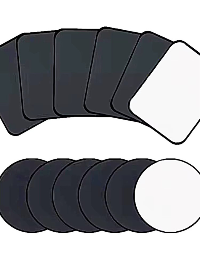 20er Set Magnetische Metallplatten für Auto-Telefonhalterungen, universelle Eisenplatten als Aufkleber für Handyhalter, Farben: Silber und Schwarz, Maße: 30 x 30 mm, 40 x 40 mm und 45 x 65 mm - Bild 7
