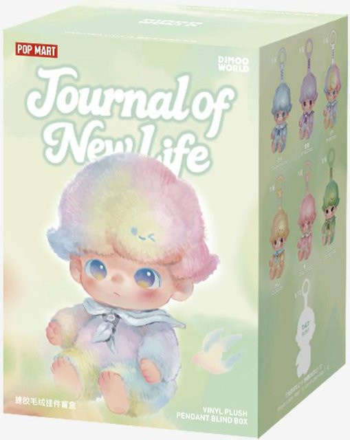 POP MART DIMOO Journal of New Life Serie, Vinyl Plüsch Anhänger Blind Box, 6-teiliges Set - Bild 1