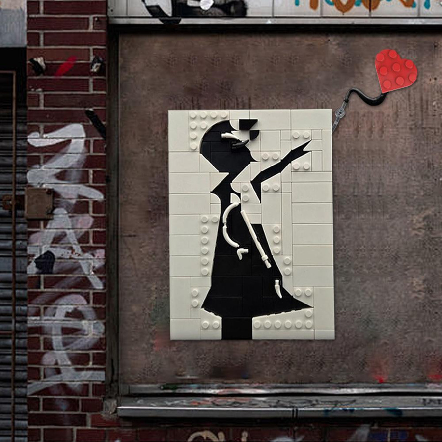 Gobricks Banksy Mädchen mit Ballon Bausteine ab 14 Jahren - Bild 2