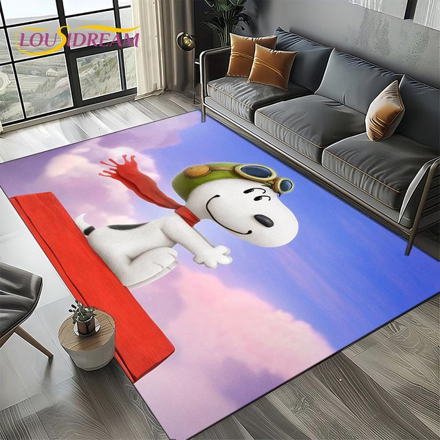 YglEleven Snoopy Hund Cartoon Teppich, bunter 3D Bodenmatte aus Polyester für Wohnzimmer, Schlafzimmer oder Kinderzimmer, B/T: 60 x 40 cm - Bild 1