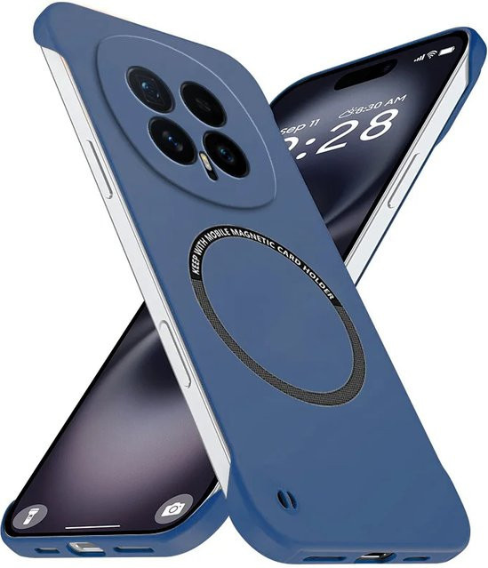Magnetische rahmenlose Handyhülle für Honor Magic 8, Magic 8 Pro und Magic 8 Pro 5G in Blau, ultradünne matte Hard PC Rückseite mit Stoßschutz - Bild 1
