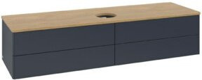 V&B Waschtischunterschrank Antao ohne Frontstruktur in Eiche Honig WBP, Breite: 160 cm, Tiefe: 50 cm - Bild 1