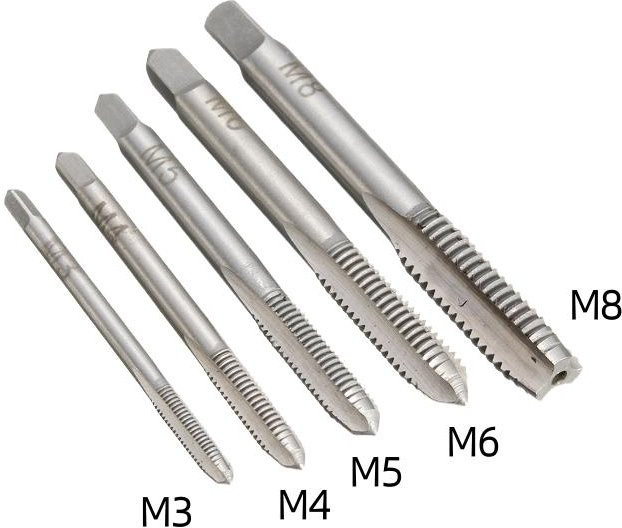 ProTool Haven Metrisches Gewindebohrer-Set mit T-Griff und 5 Stück Handgewindebohrern in Silber und Stahl - Bild 1