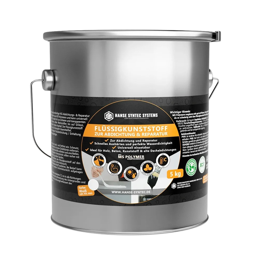 HSS Flüssigkunststoff MS-Polymer als Flüssigmembran in Weiß, 5 kg - Bild 2