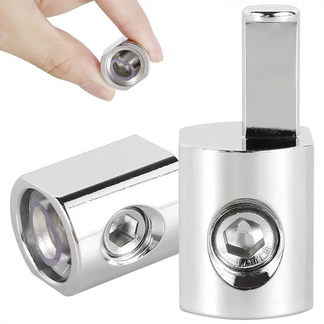Everso 2er-Set Auto Audio Stromkabel-Adapter von 1/0 Gauge auf 0 Gauge aus reinem Kupfer in Silber - Bild 1