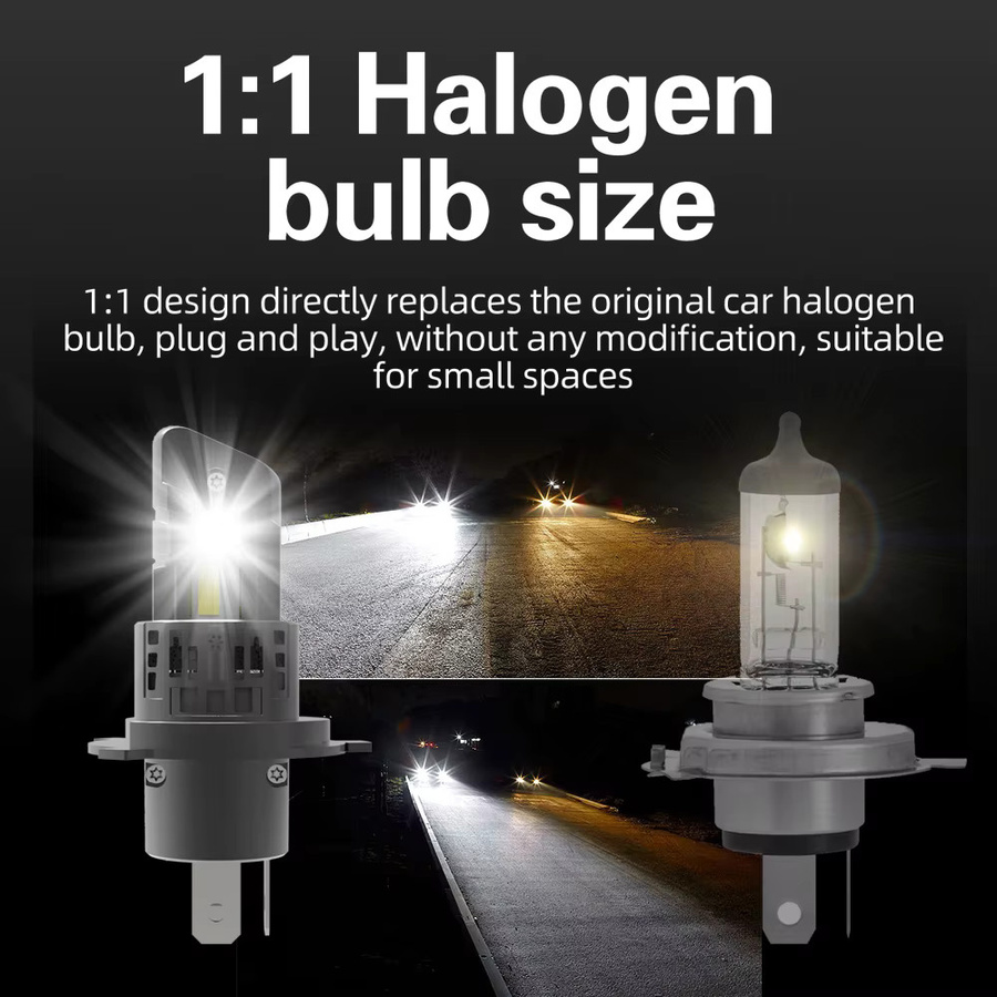 Neallor LED-Scheinwerfer H4 HB2 Set für Fiat Punto Evo 2012, Weiß/Silber, Canbus Fehlerfrei, 12V 55W Hochleistungs-Diodenlampen - Bild 4