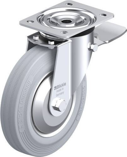 Blickle Lenkrolle mit Feststeller 202R-ST-SG-FA in Grau, Rad-Durchmesser: 20 cm, Tragfähigkeit: 205 kg - Bild 1
