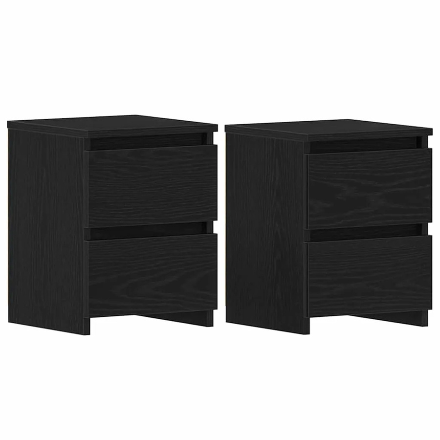 vidaXL Nachttisch Set 2 Stück in Schwarz Eichen-Optik für dein Schlafzimmer, B/T/H: 30 x 30 x 40 cm - Bild 2