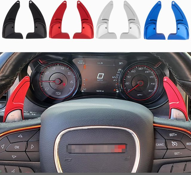 AULIGUS Auto Lenkrad Shift Paddle Shifter in Blau für Dodge Challenger/Charger 2015-2020, Jeep Grand Cherokee 2014-2021 und Chrysler 300 300S - Bild 1