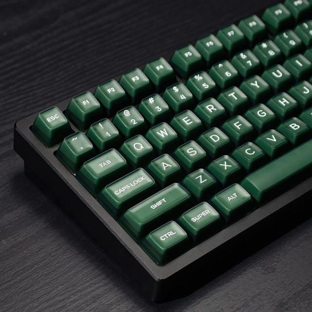 Venit Keys Double Shot PBT Tastenkappen im SA-Profil, 142 Stück, Grün, Durchscheinend, für Cherry MX mechanische Tastaturen, ISO ANSI-Layout - Bild 1