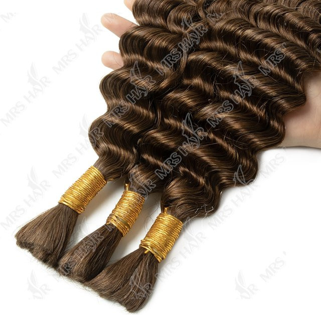 Boymia Haarverlängerung Echthaar, Braune Wellen, 76,2 cm, 50 g, Unisex - Bild 1