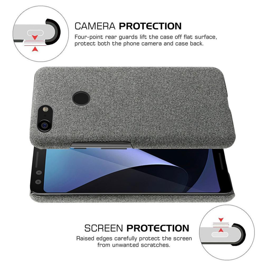 Schlanke und rutschfeste Stoffhülle für Google Pixel 3 und 3 XL in Grau - Bild 2