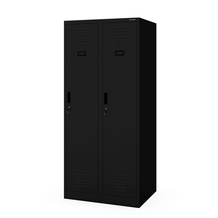 Jan Nowak Garderobenschrank Kacper D600 aus Metall in Schwarz mit Scharniertüren und Schloss, H x B x T: 180 x 80 x 60 cm - Bild 2