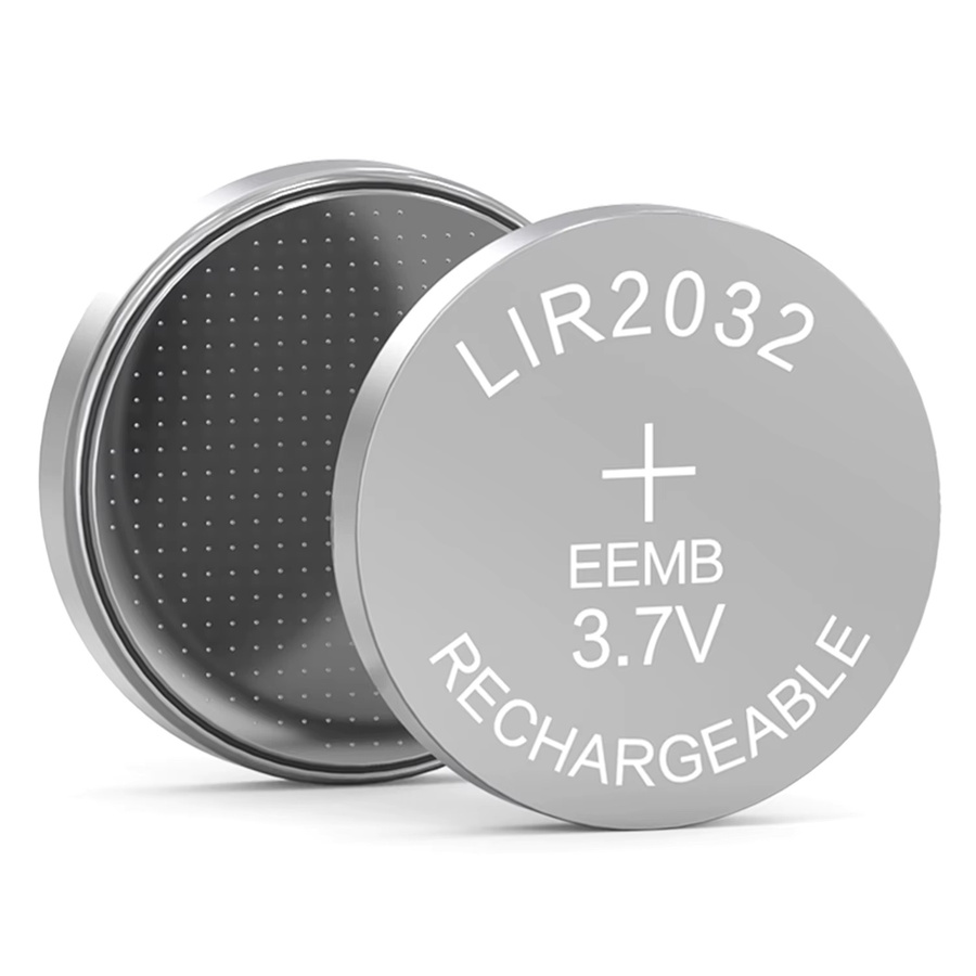 EEMB LIR2032 wiederaufladbare Lithium-Knopfzelle, 3,7 V, 45 mAh, Farbe: Silber - Bild 2