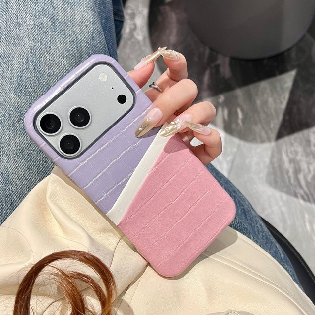 iPhone Hülle mit Doppelkartenfach in Krokodiltextur für Apple iPhone 17 16 15 14 13 12 11 Pro Max Plus, Rahmenlose Geldbörse-Schutzhülle, Multicolour - Bild 1