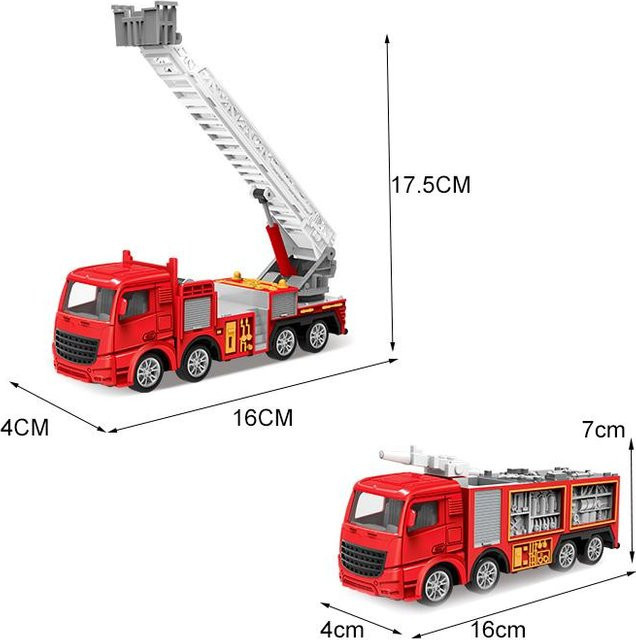 Linyi toy car Feuerwehrfahrzeug Set, Baustadt Rettung, Metall und Kunststoff, ab 3 Jahren - Bild 1