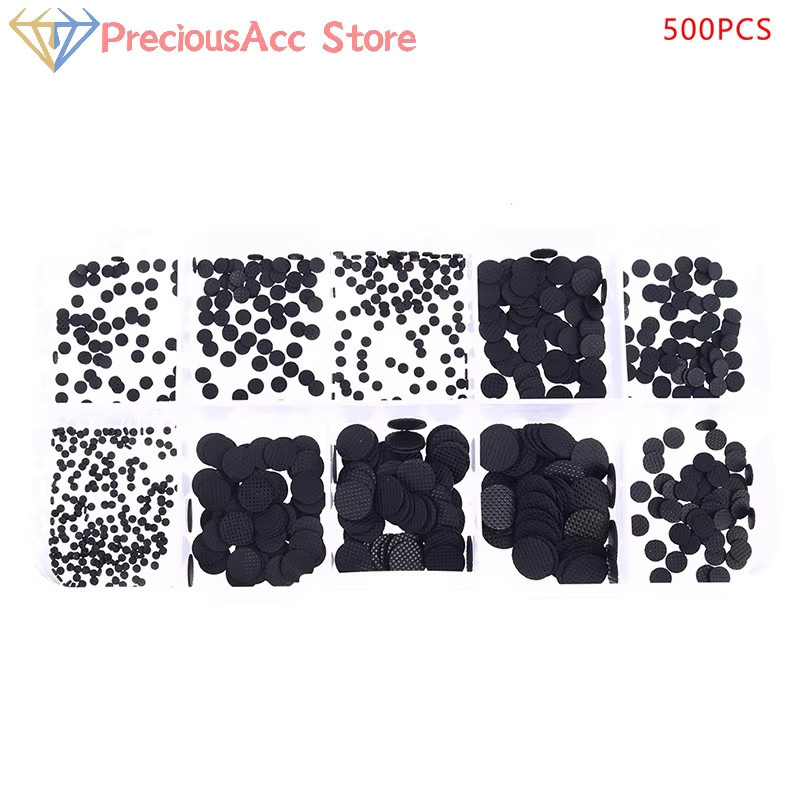 ZLinKJ Reparatur Kit mit 500 leitfähigen Gummi Pads in verschiedenen Größen für Tastaturen und IR-Fernbedienungen, Schwarz - Bild 2