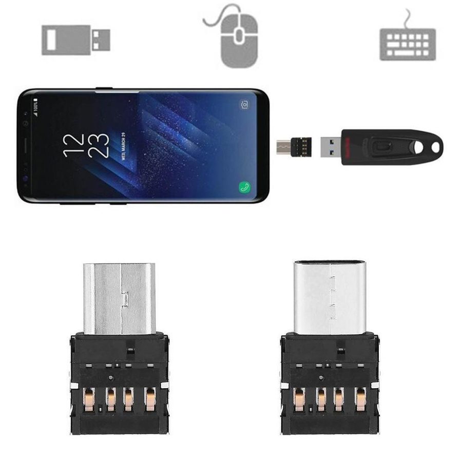 10er Set NYFundas USB-C auf USB-A OTG Adapter in Schwarz für Android Smartphones und Typ-C Geräte - Bild 2