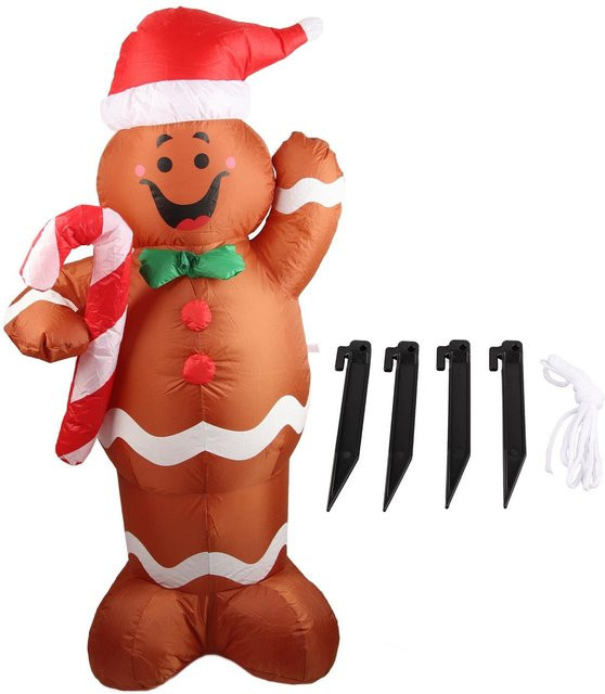 GoolRC Aufblasbarer Lebkuchenmann für Weihnachten, braun, Höhe: 150 cm - Bild 1