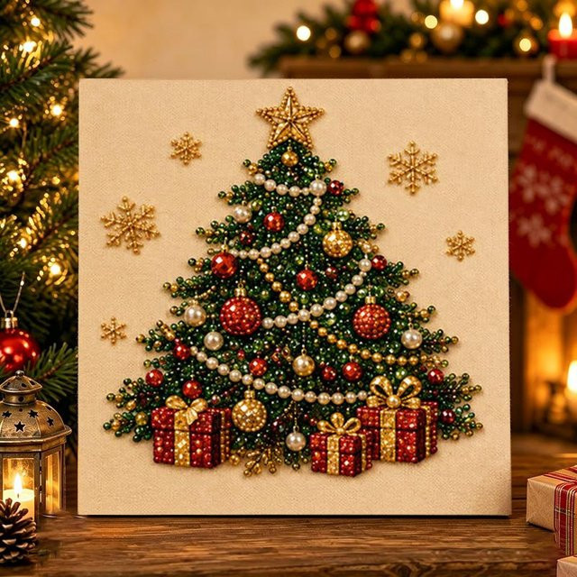 Crowner DIY Weihnachten Perlen Diamantmalerei Set, Weihnachtsmann Elch, Vollrunde Bohrer - Bild 1