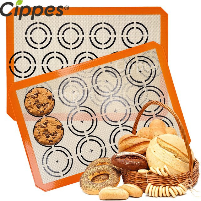 Cippes Silikon-Backmatte, orange, wiederverwendbare antihaftbeschichtete Backunterlage für den Ofen - Bild 1