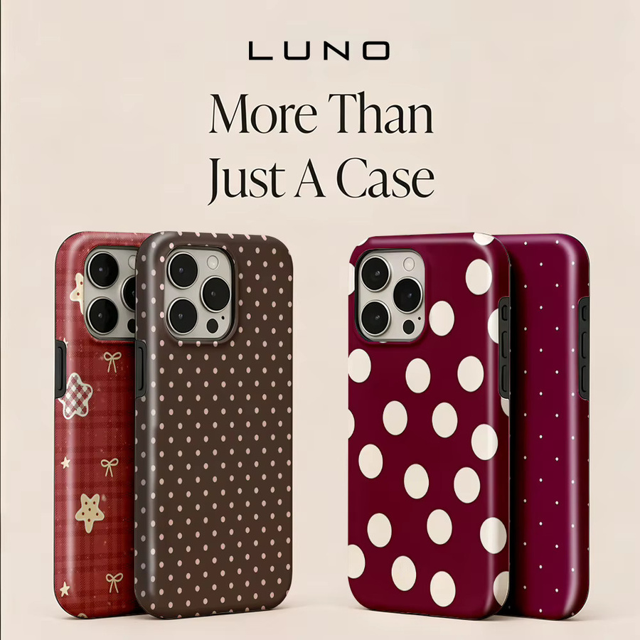 Rastar LUNO Handyhülle für iPhone 17 16 15 14 13 12 11 Air Pro Max Plus in Braun-Rosa Gepunktet - Bild 1