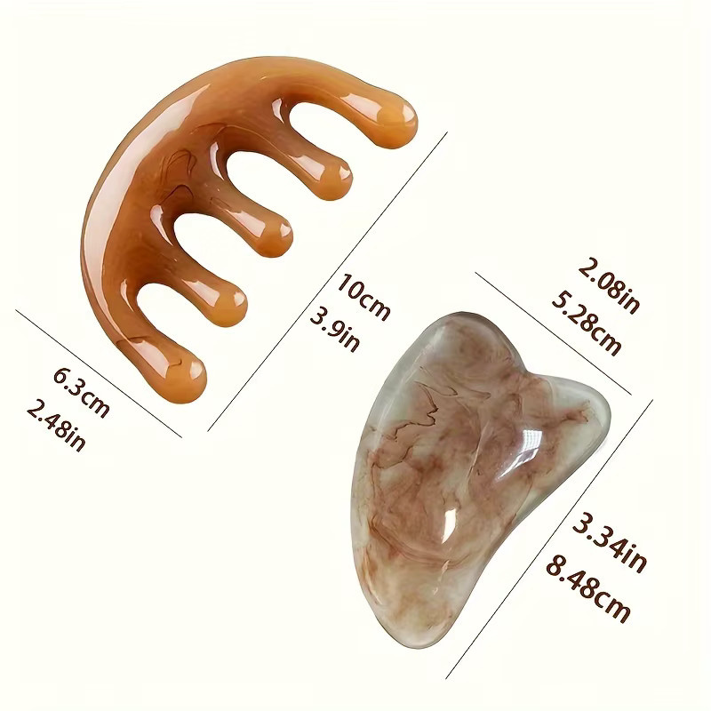Hand-Massagekamm aus Kunstharz, Akupunktmassagegerät für Kopfhaut, Unisex - Bild 2