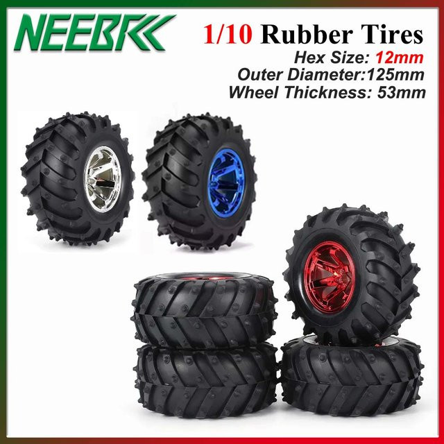 NeebRC Monster Reifen, 4-teiliges Set, 1/10, Gummi - Bild 1