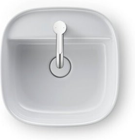 Duravit Aufsatzbecken Zencha aus Keramik, quadratisch, Weiß, Breite: 42 cm, Tiefe: 42 cm - Bild 1