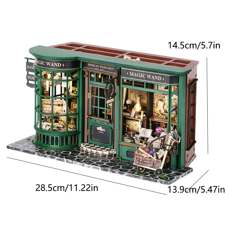zuuton Magische hölzerne Miniatur Puppenhaus, DIY Montage Gebäude Modell Kit, Holz - Bild 4