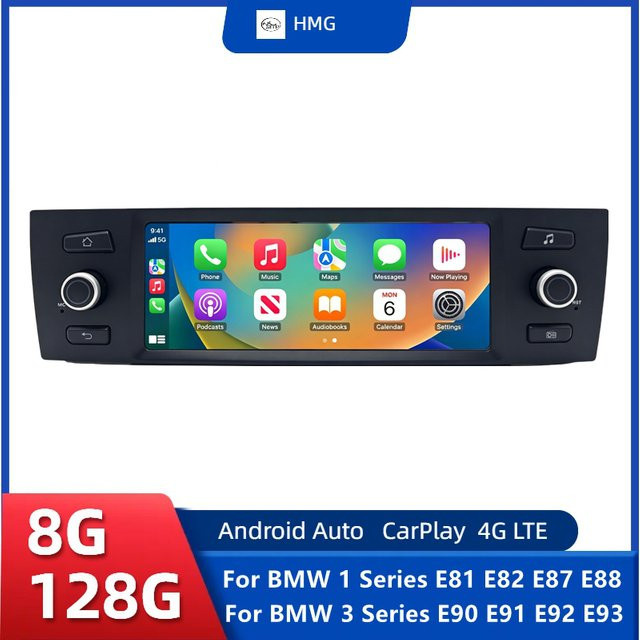 YaYp Kabelloses CarPlay und Android Auto Multimedia-System für BMW 1er und 3er Serie (E81, E82, E87, E88, E90, E91, E92, E93) mit Bluetooth und GPS in Schwarz - Bild 1