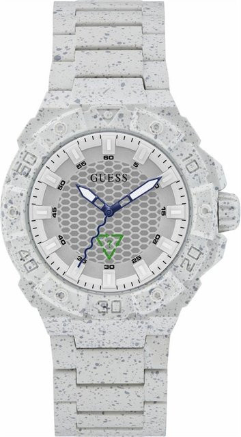 Guess Armbanduhr, Solar, Kunststoff, Weiß, 42 mm, Herren - Bild 1