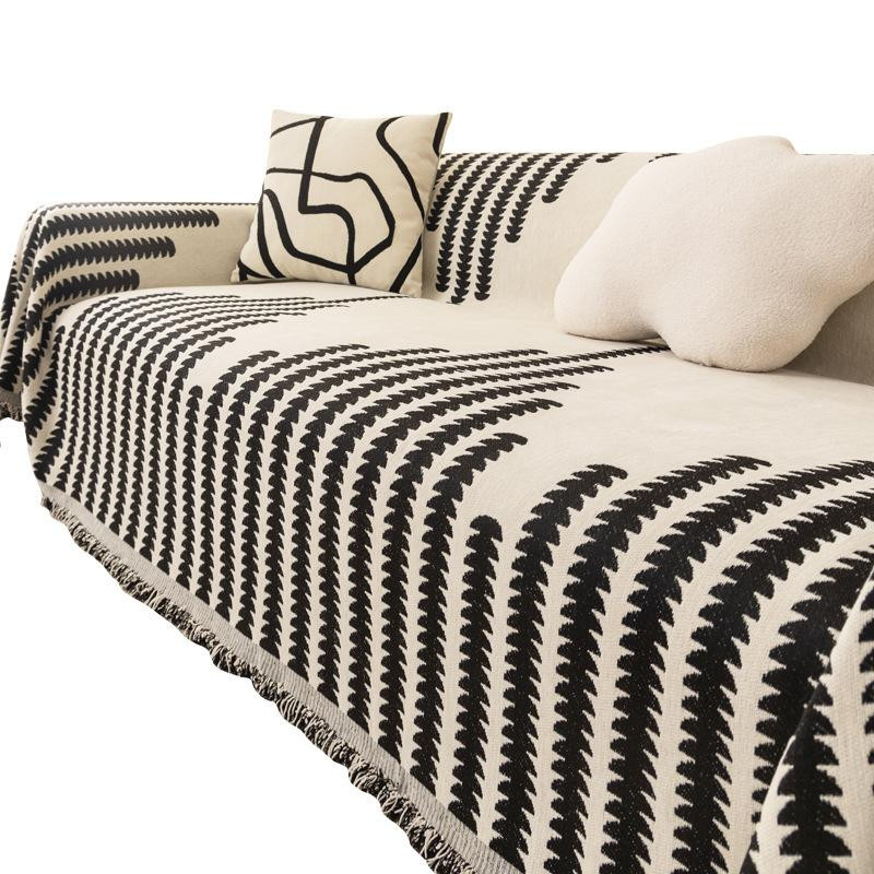 Super Six Bohemian Sofa-Schutzbezug in Orange und Multicolour, Jacquard-Chenille-Decke mit floralem Muster, B/T: 180 x 130 cm - Bild 1