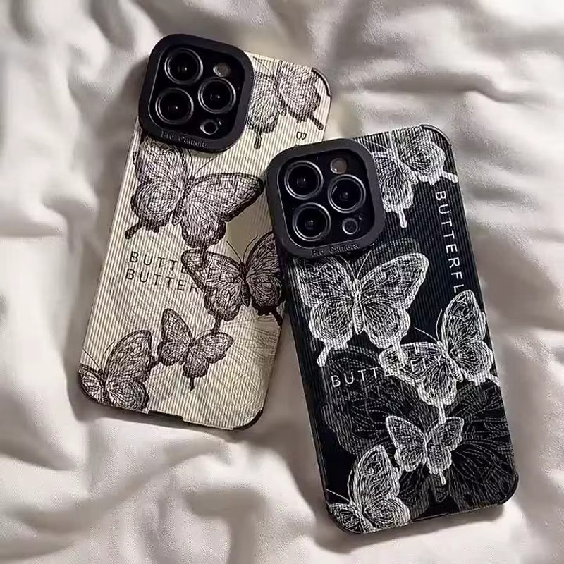 Samsung Galaxy Silikon Schutzhülle mit Retro Schmetterling Design für verschiedene Modelle wie A54 A53 A52 A51 A34 A33 A32 A31 A22 A21S A14 A13 A12 A73 A72 A71 5G - Bild 1