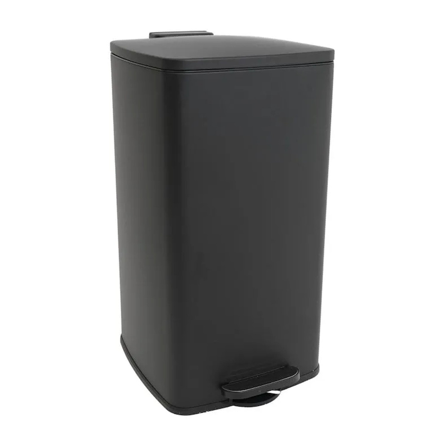 PROREGAL Tretmülleimer für Küche und Bad mit Softclose und Stay-Open Deckel, 50l, Stahl Matt Schwarz, Rechteckig - Bild 2