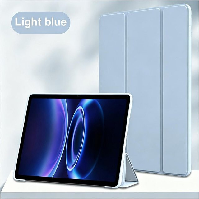 Stoßfeste Silikon-Tablet-Hülle für Xiaomi Redmi Pad SE 9.7 mit Dreifach-Klappständer und Auto Wake Sleep Funktion in Blau - Bild 1