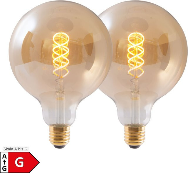 Näve 2er-Set DILLY LED Leuchtmittel Globe E27, 5W, warmweiß, transparent, Durchmesser: 12,5 cm - Bild 1