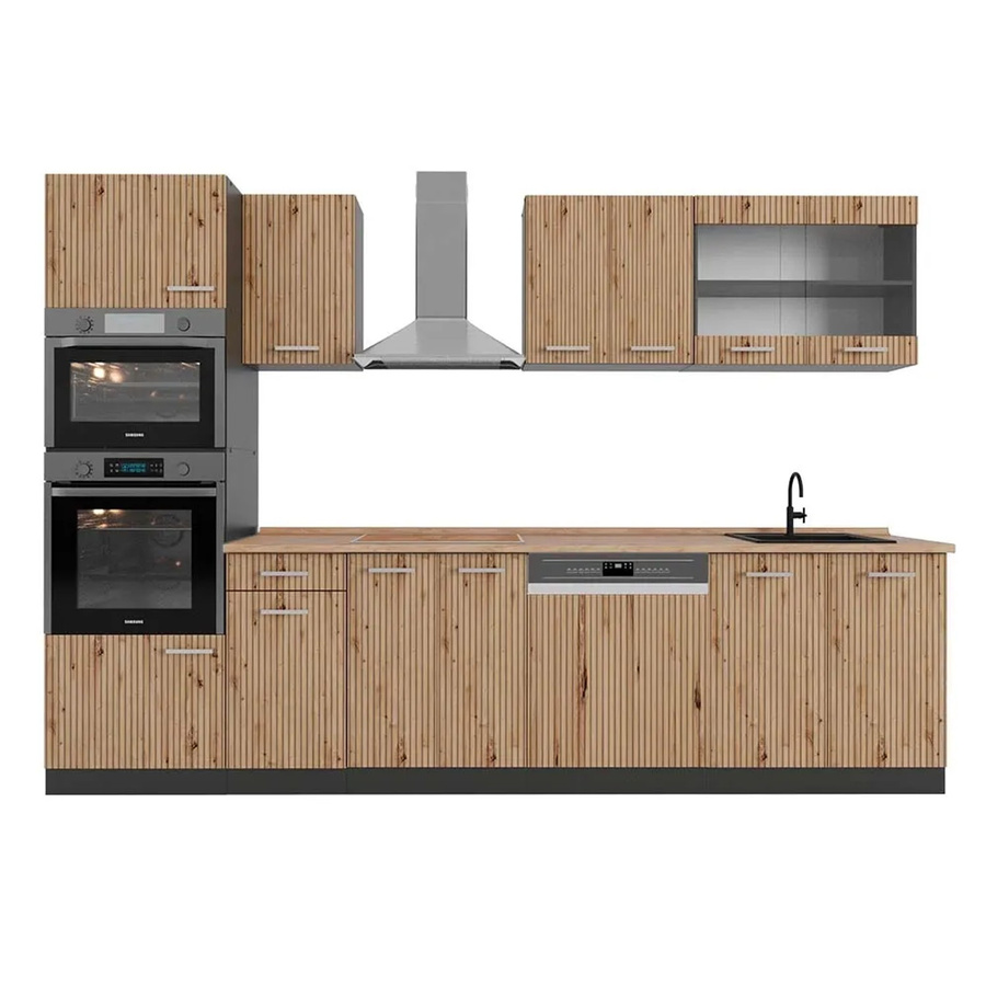 Vicco R-Line Küchenzeile Artisan Eiche und Anthrazit mit Hochschrank Breite: 300 cm - Bild 2