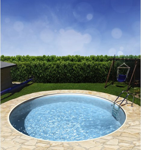MYPOOL Rundpool in Weiß und Beige, Durchmesser: 550 cm, Höhe: 150 cm - Bild 1