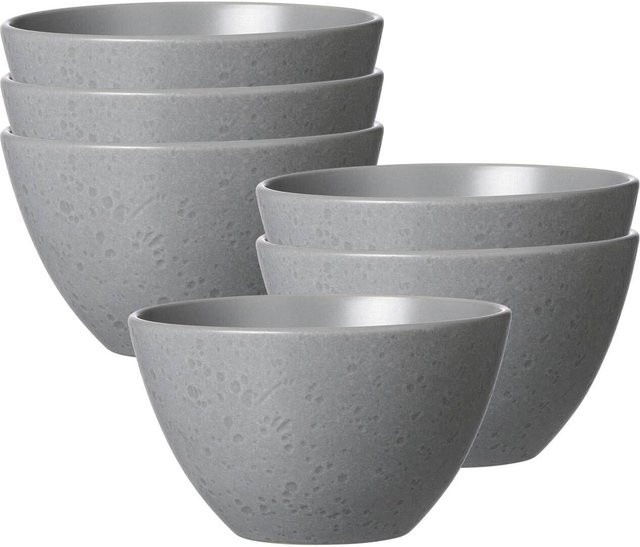 Ritzenhoff & Breker Müslischalen Kitwe aus Keramik, Grau, 6er Set, Durchmesser: 14 cm - Bild 1