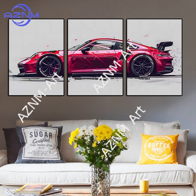 3-teiliges Supercar-Poster-Set Rastar Sportwagen-Leinwandgemälde für die Wanddekoration - Bild 1