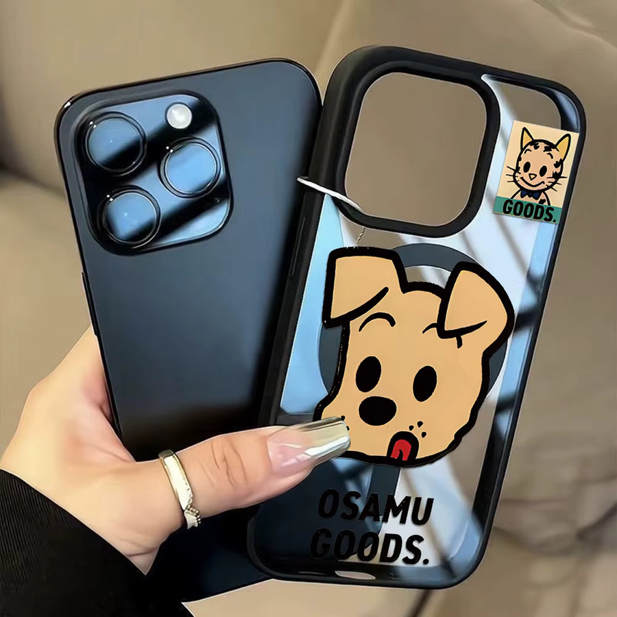 Stoßfeste Lanyard-Magnet-Telefonhülle mit mattem Hundedesign aus Acryl für iPhone 11 bis iPhone 17 Pro Max - Bild 3
