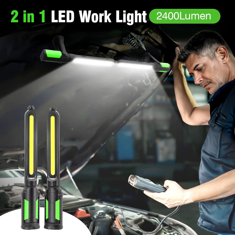 Tragbare magnetische LED-Arbeitsleuchte in Schwarz, wiederaufladbare LED-Bar für professionelle Reparaturarbeiten und Notfälle - Bild 2