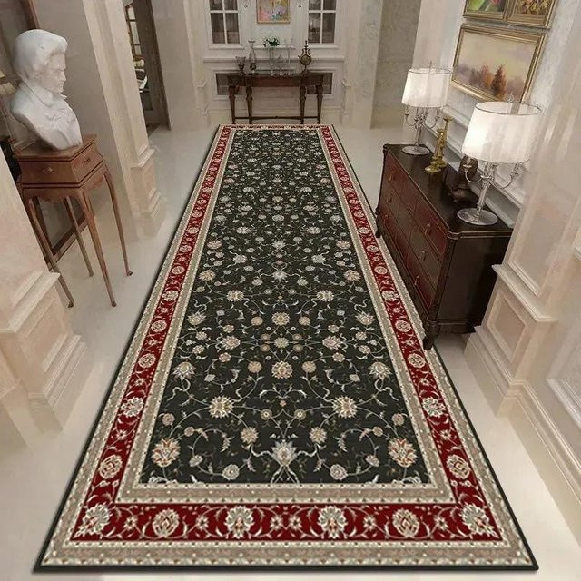 Marokkanischer Korridorteppich Super Six, orientalischer Läufer aus Polypropylen, rutschfest, Schwarz, B: 70 cm, L: 200 cm - Bild 1