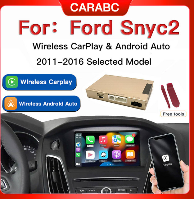 CARABC Drahtlose CarPlay und Android Auto Decoder Box für Ford Sync2 Explorer Focus Escape Fiesta C-Max Mustang Fusion Expedition Flex - Bild 1