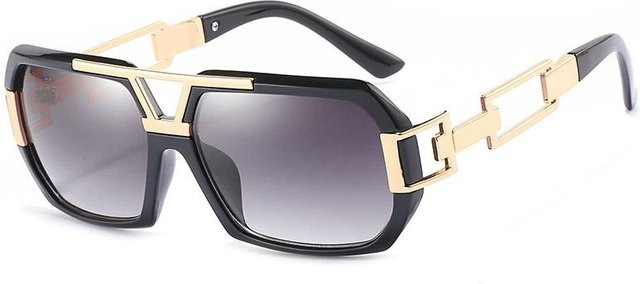 Aoron Glasses Sonnenbrille Retro-Oversize, Quadratisch, Vollrand, Metall, Unisex, Gray - Bild 1