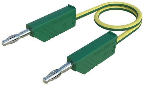 Hirschmann Test & Measurement CO MLN 200/2,5 Messleitung mit 4mm Lamellenstecker in Gelb und Grün, Länge: 2,00 m - Bild 1