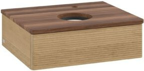 V&B Waschtischunterschrank Antao mit Frontstruktur in Eiche Honig, Wandhängend, B/T/H: 60 x 50 x 19 cm - Bild 1